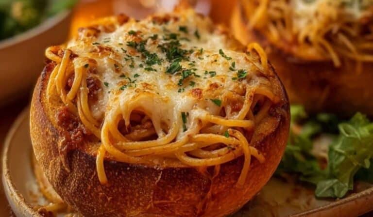 Spaghetti Garlic Bread Bowls featured image