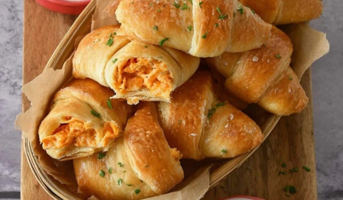 Buffalo Chicken Crescent Rolls on a serving platter