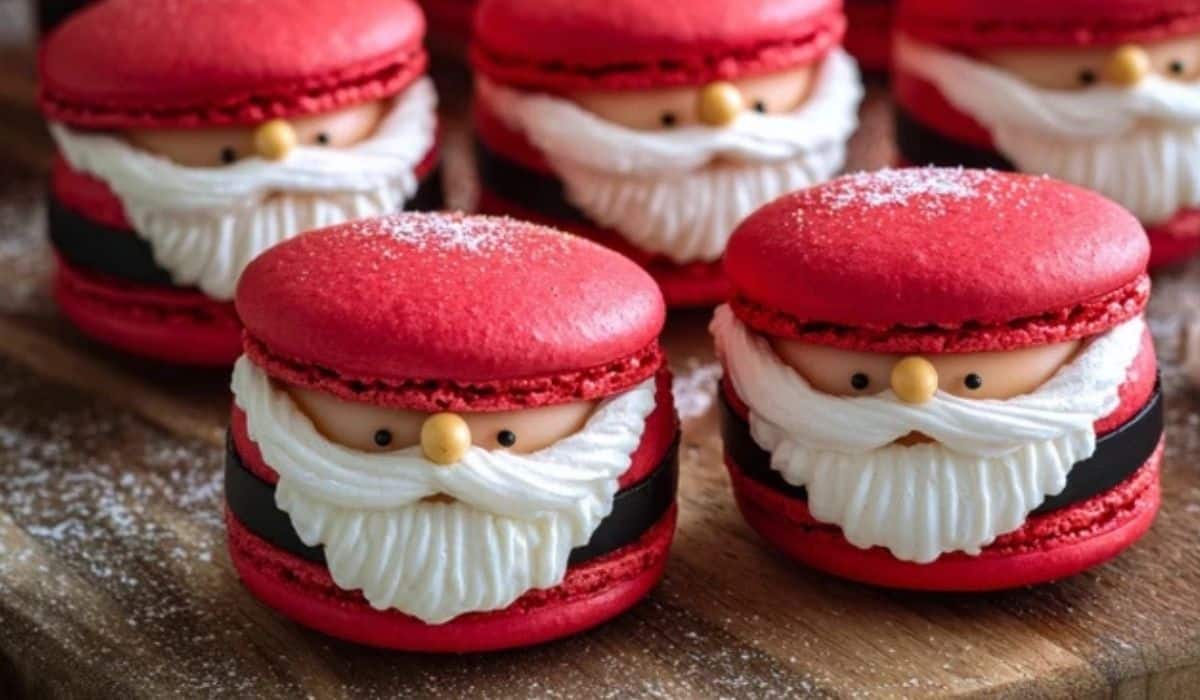 Santa Claus Macarons holiday dessert
