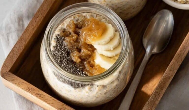 Brown Sugar Overnight Oats in a mason jar