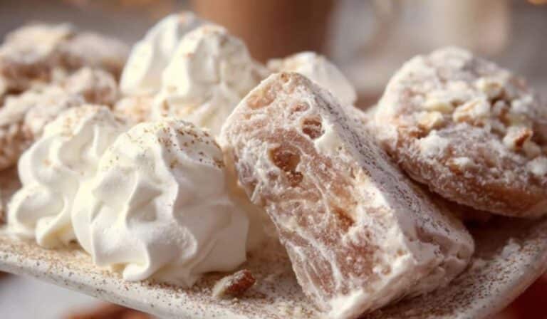 Old-Fashioned Divinity Candy on holiday table
