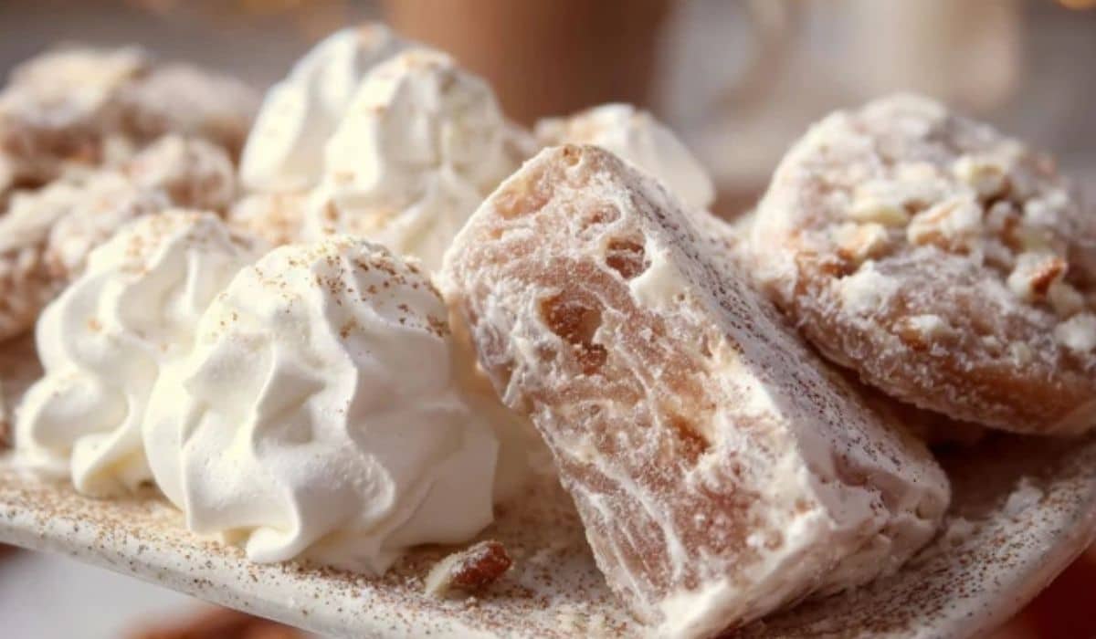 Old-Fashioned Divinity Candy on holiday table