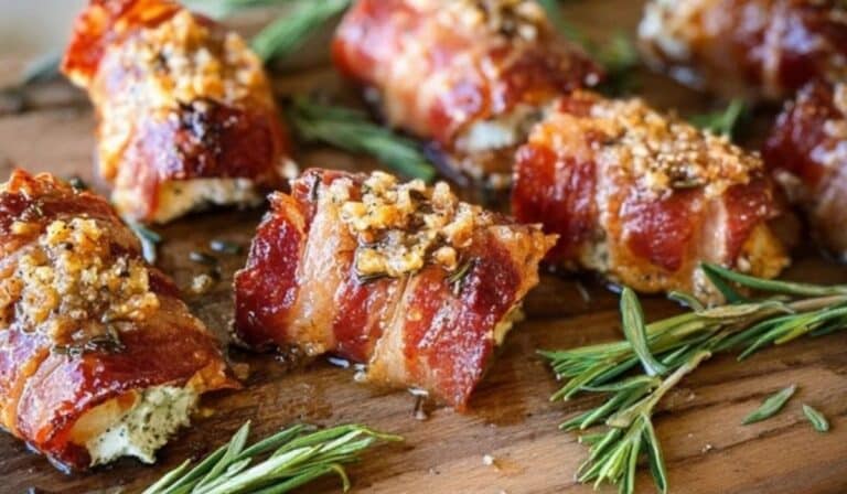 Crispy Prosciutto Wrapped Boursin Cheese appetizer on board