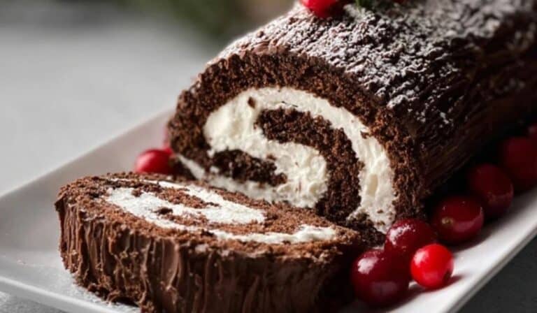Christmas Yule Log cake holiday dessert