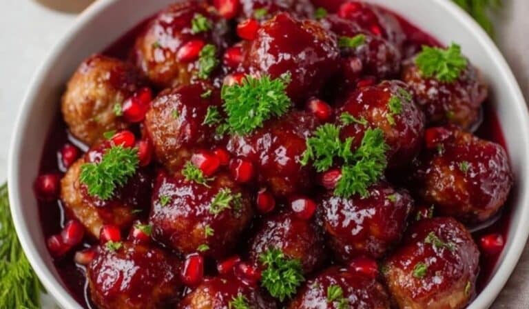 Best Christmas Cranberry Meatballs festive holiday table