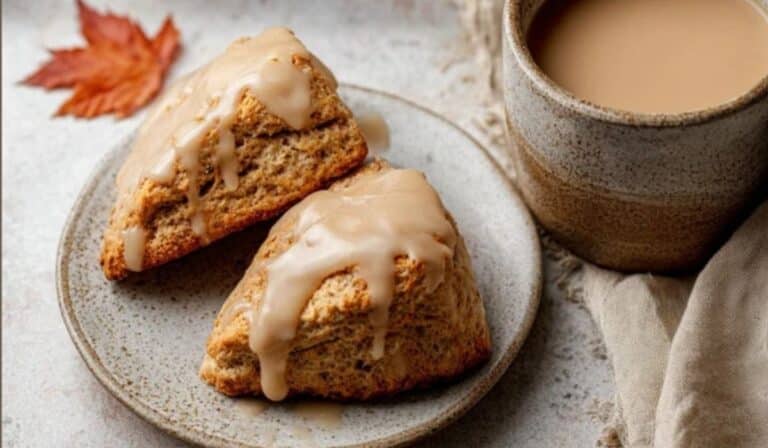 Maple Chai Glazed Scones ingredients setup