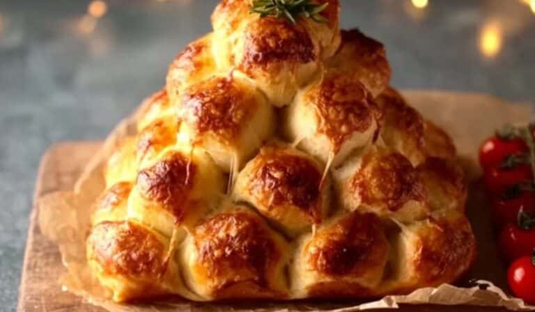 Cheesy Pull-Apart Christmas Tree Bread
