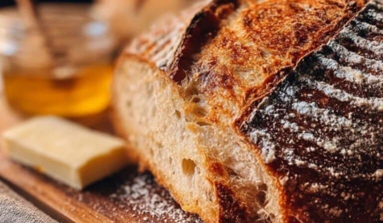 Easy Homemade Artisan Bread golden crust