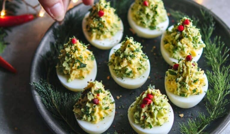 Deviled Egg Christmas Trees Holiday Appetizer