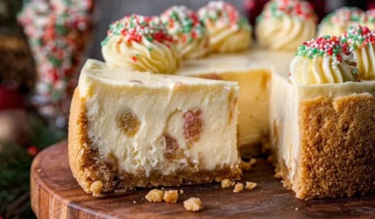 Sugar Cookie Cheesecake with golden crust