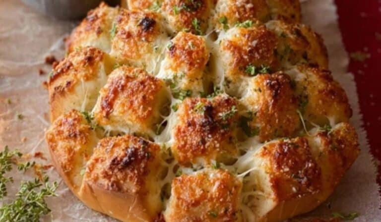 Cheesy Pull-Apart Christmas Tree Bread holiday appetizer