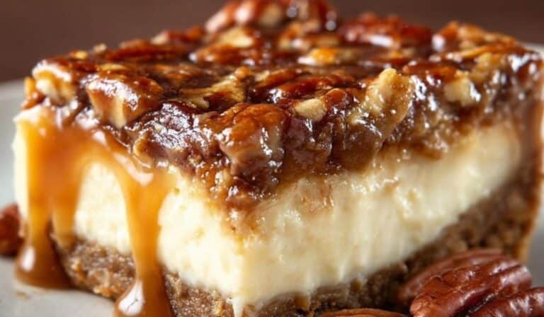 pecan pie cheesecake slice