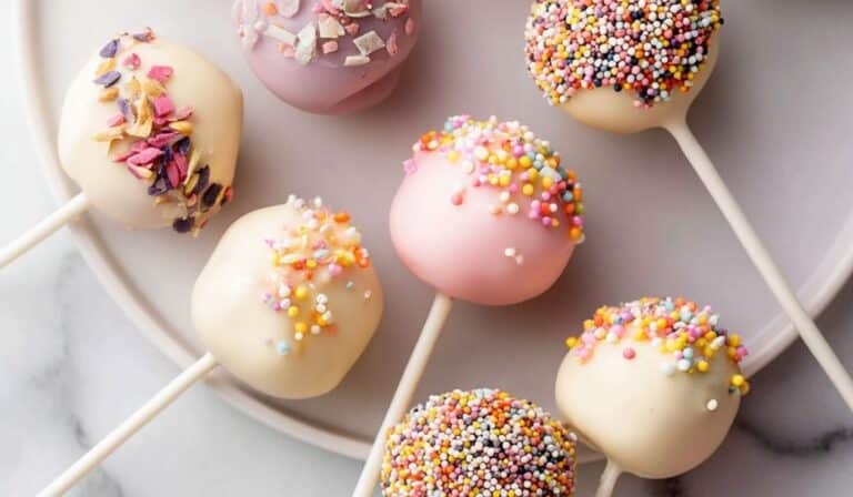 Homemade Cake Pops with sprinkles