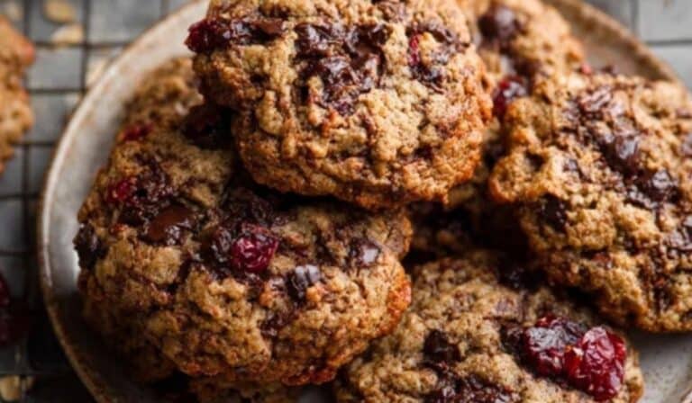 Chocolate Cranberry Oatmeal Cookies fresh batch