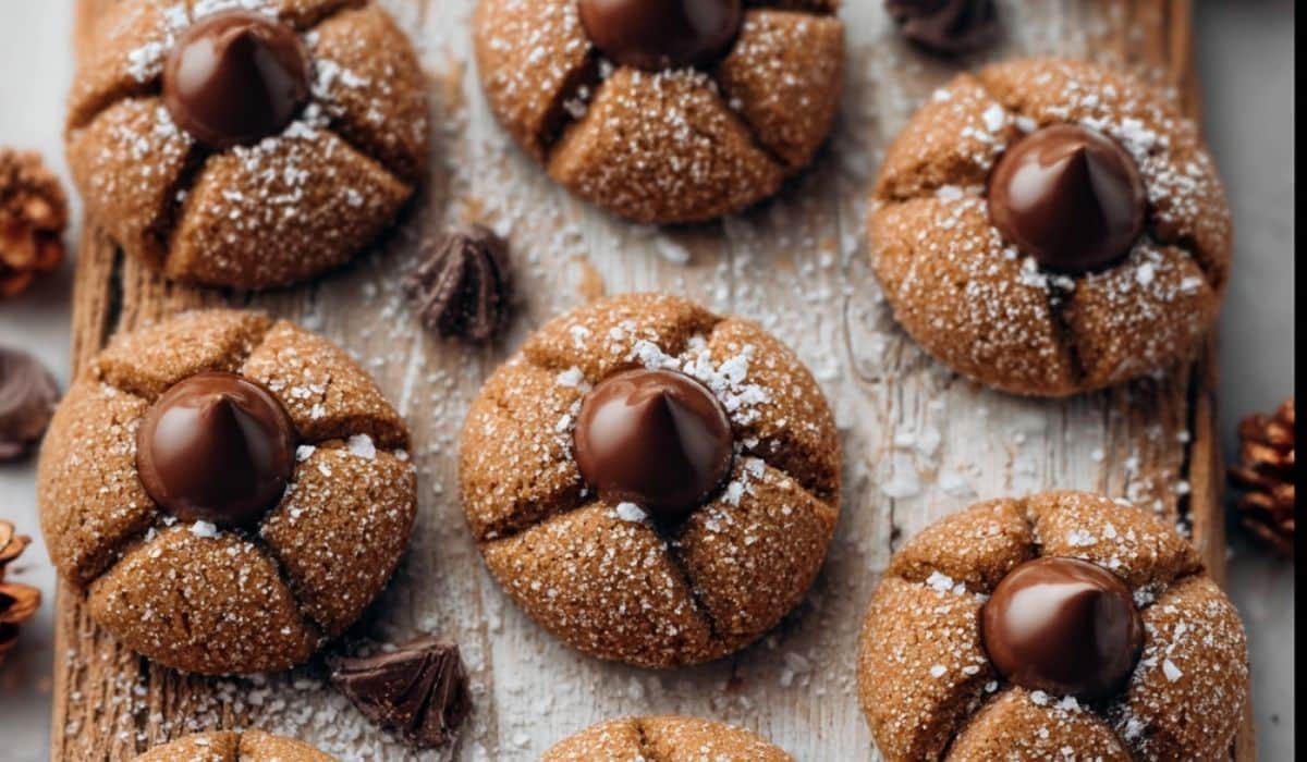 Gingerbread Blossoms on a rustic holiday tray