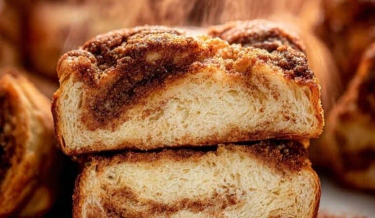 cinnamon crunch bread loaf with golden cinnamon topping