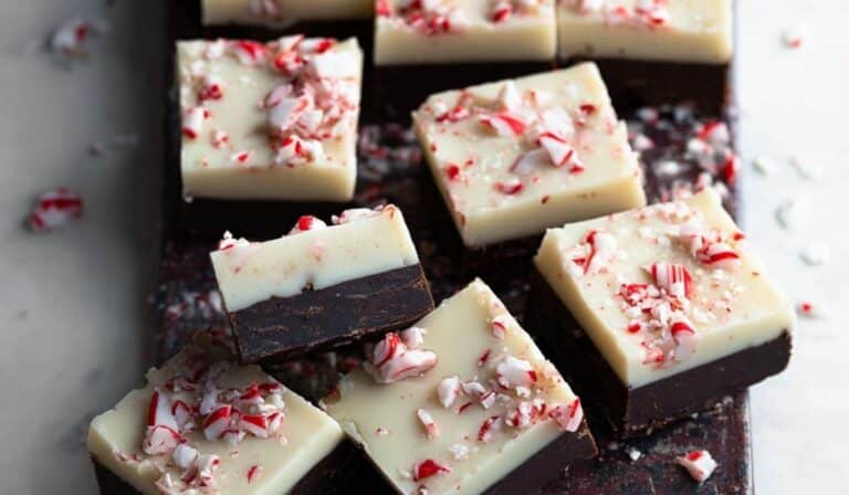 Peppermint Bark Fudge Holiday Tray