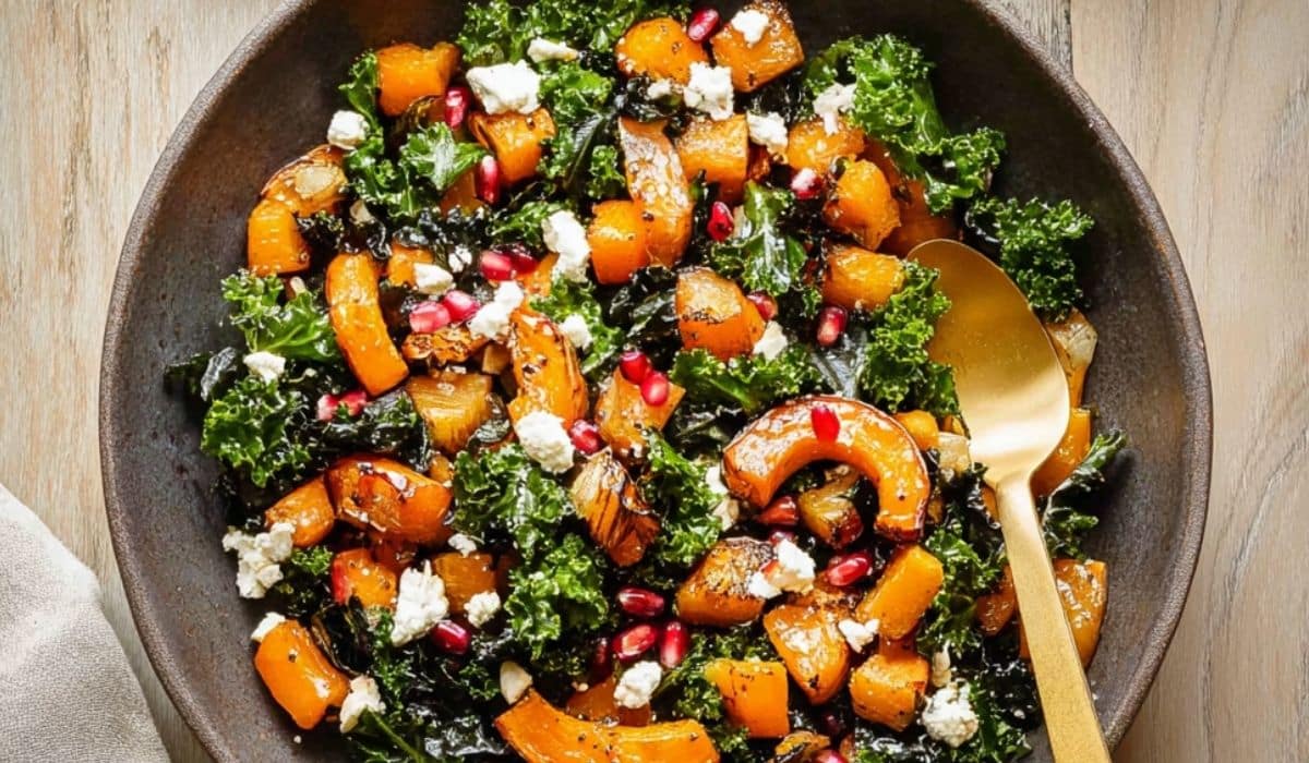 Maple-Roasted Squash & Kale Salad with Fall Ingredients