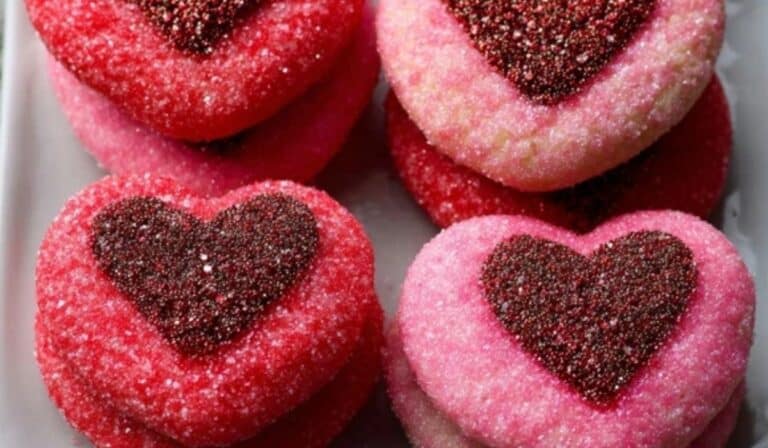 Sparkle Sweetheart Cookies on a plate