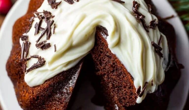 Chocolate Gingerbread Bundt Cake with Cream Cheese Frosting
