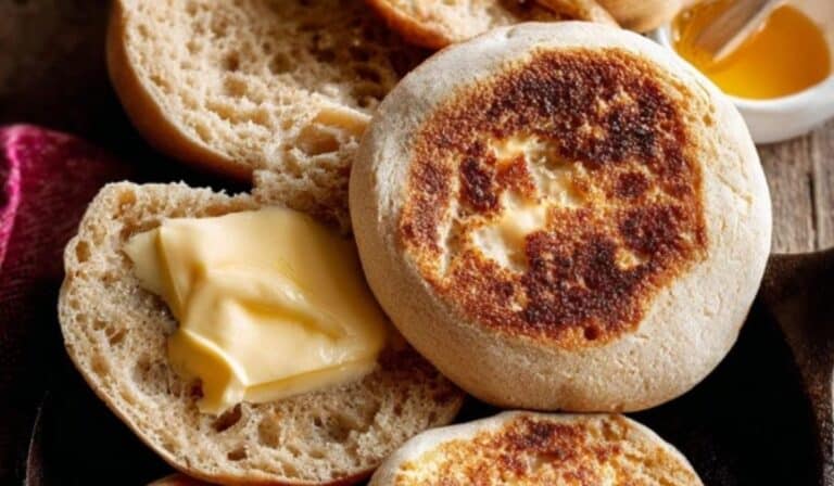 Homemade English Muffins fresh off skillet