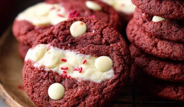 White Chocolate Red Velvet Cookies